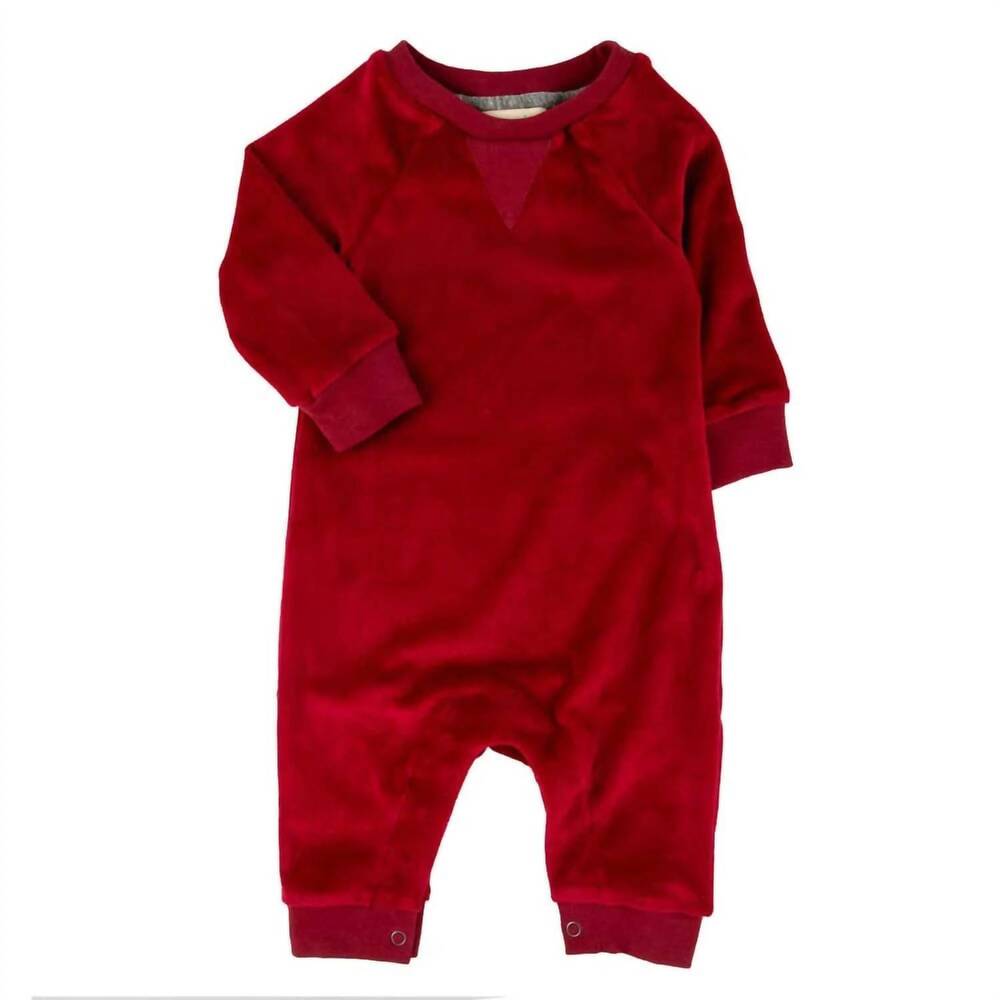 NEW MIKI MIETTE baby henry romper in red velour